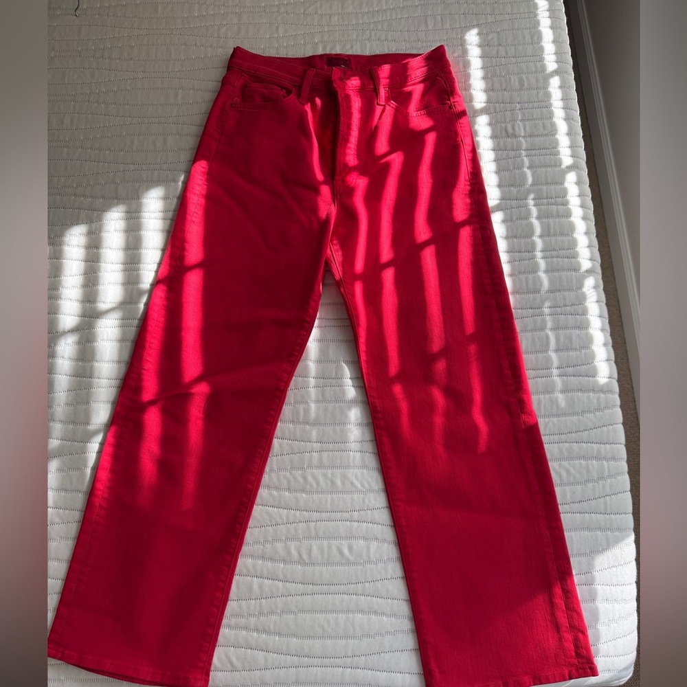 MOTHER Bold Red Denim Pants